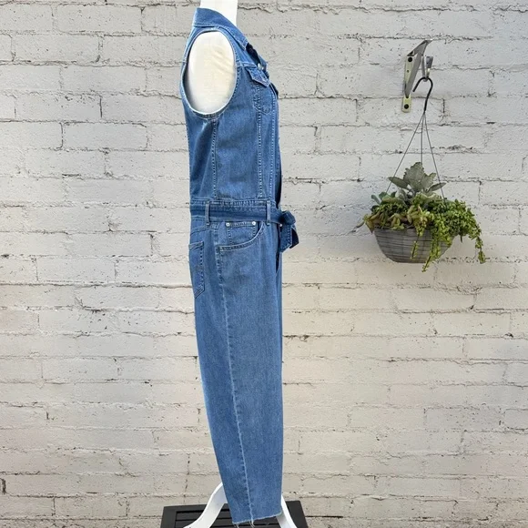 Levi's Cropped Taper Jumpsuit Sleeveless Medium Wash Size M - Picture 4 of 15